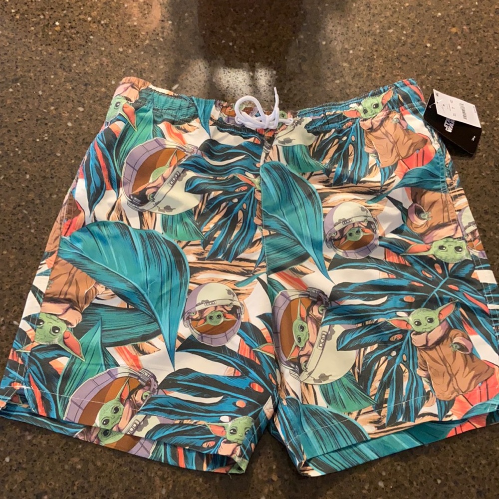 Star Wars baby Yoda men’s swim trunks